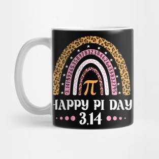 Happy Pi Day Mathematic Math Teacher Gifts Leopard Rainbow Mug